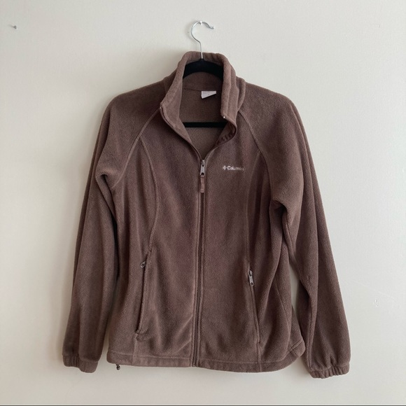 Columbia Jackets & Blazers - Columbia Brown Fleece Full Zip Sweatshirt M